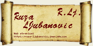 Ruža LJubanović vizit kartica